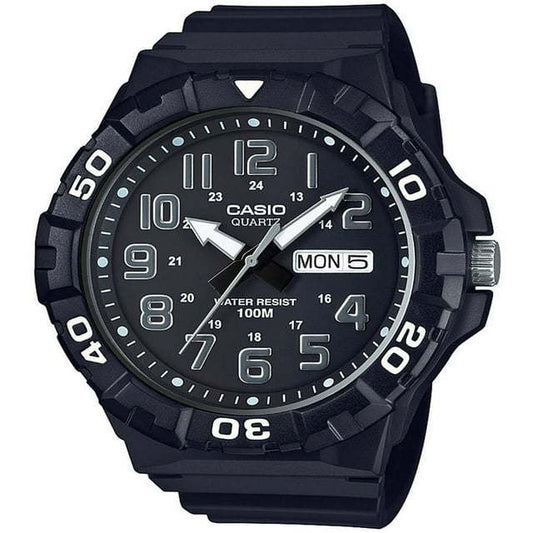 Casio Men's Oversized Dive Style Watch, Black/Silver MRW210H-1AV