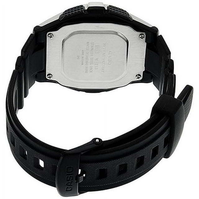 Casio Men's Black Resin Strap Digital Sport Watch, Silver Accents W213-1AV