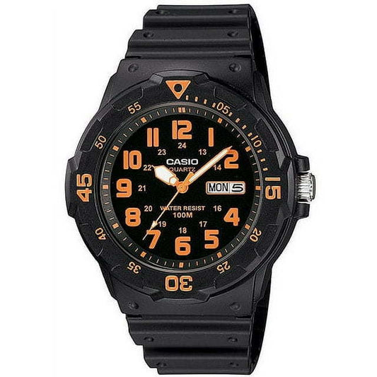 Casio Men's Dive Style Watch, Black/Orange Accents MRW200H-4BV